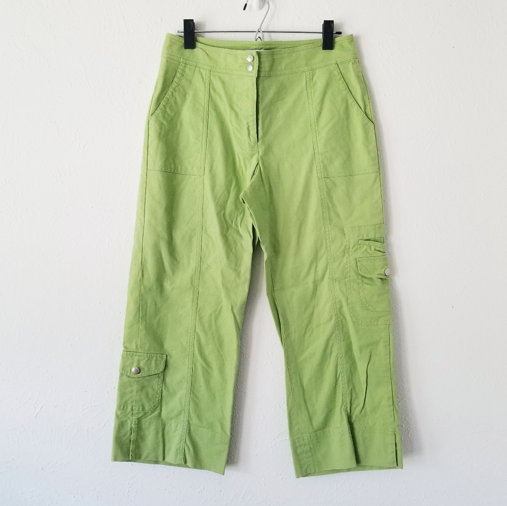 Coldwater Creek Relaxed Green Cargo Cropped 6